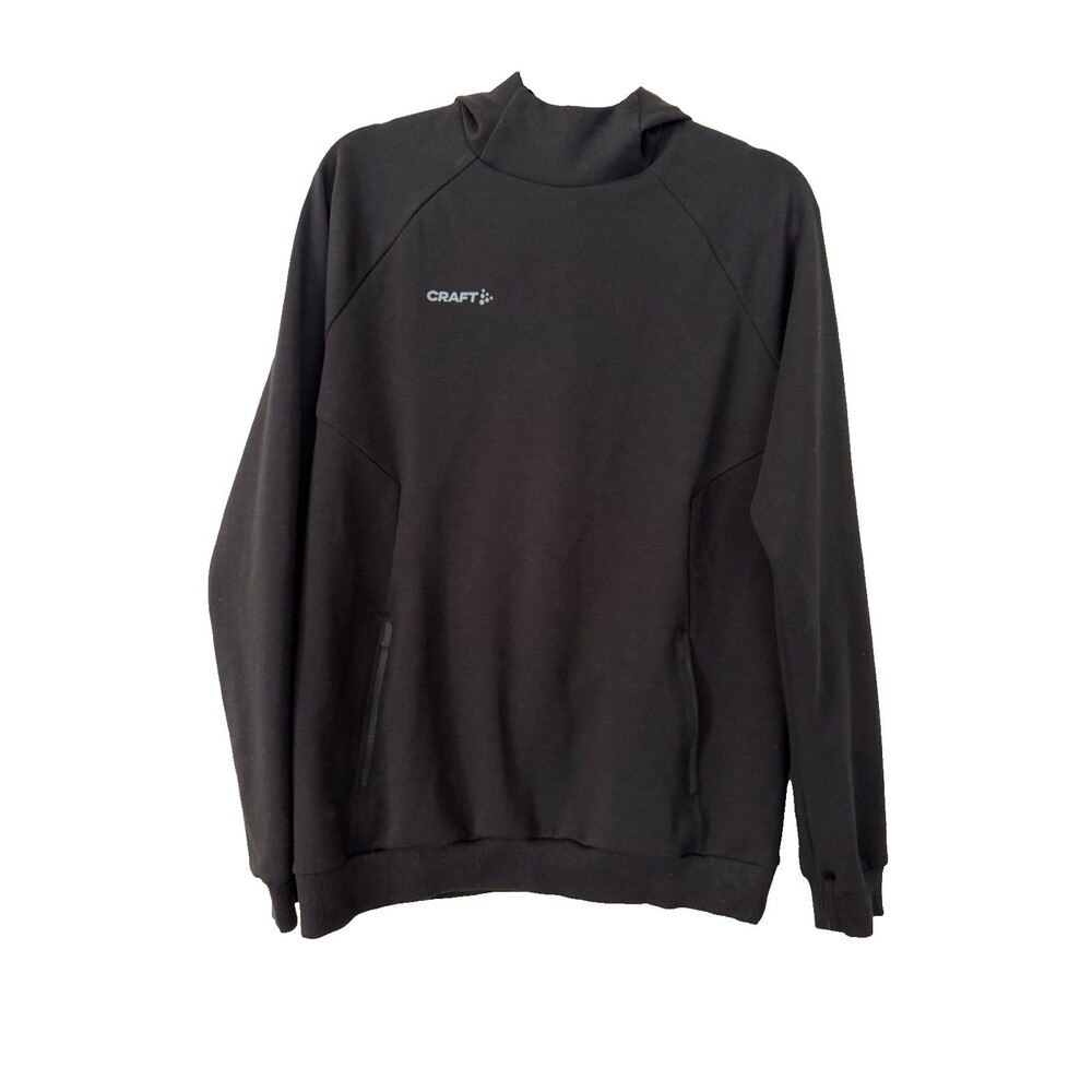 Craft Sportswear Hoodie Black Pullover Sweatshirt Fleece Lined Athletic Unisex M